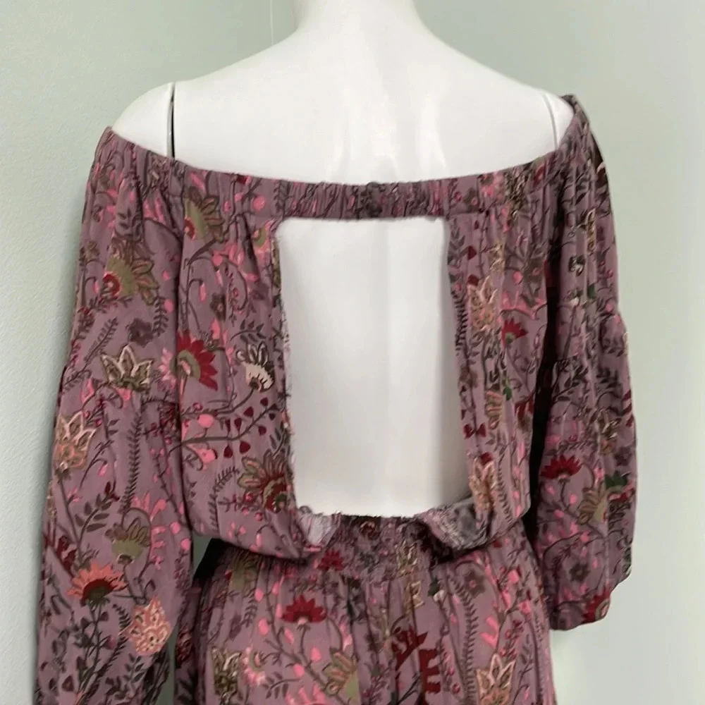 Free People Pretty And Free Romper in mauve color combo size large